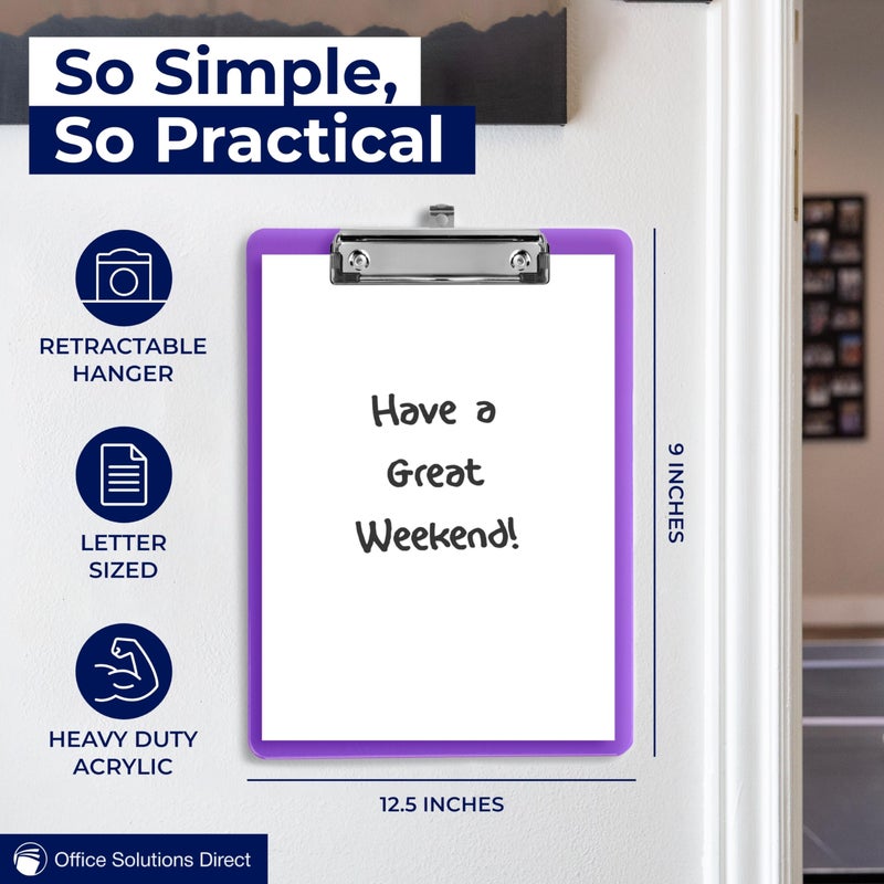 Office Solutions Direct Plastic Clipboards with Low Profile Clip (Set of 12) - 12.5 x 9 Inch Multi Color, Holds 100 Sheets - Image 2